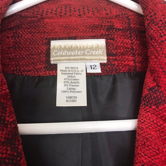 Coldwater Creek Red Two Button Blazer - Picture 3 of 3
